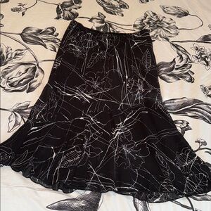 Black and White Floral Skirt